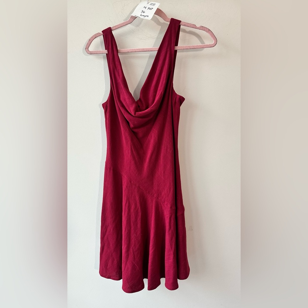 Sovere Bella Mini Linen Blend Cowl Neck Dress 14” Pit to Pit, small, 🆕 - Picture 2 of 9
